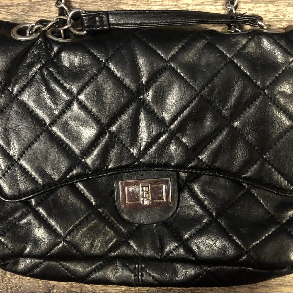 Black Faux Leather Bag - Picture 6 of 8